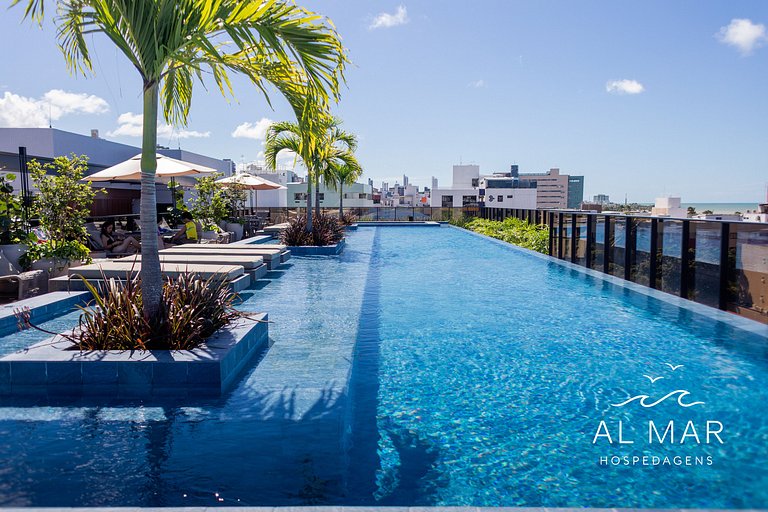 Apto Luxo com Hidro & Piscina no Rooftop #T32C