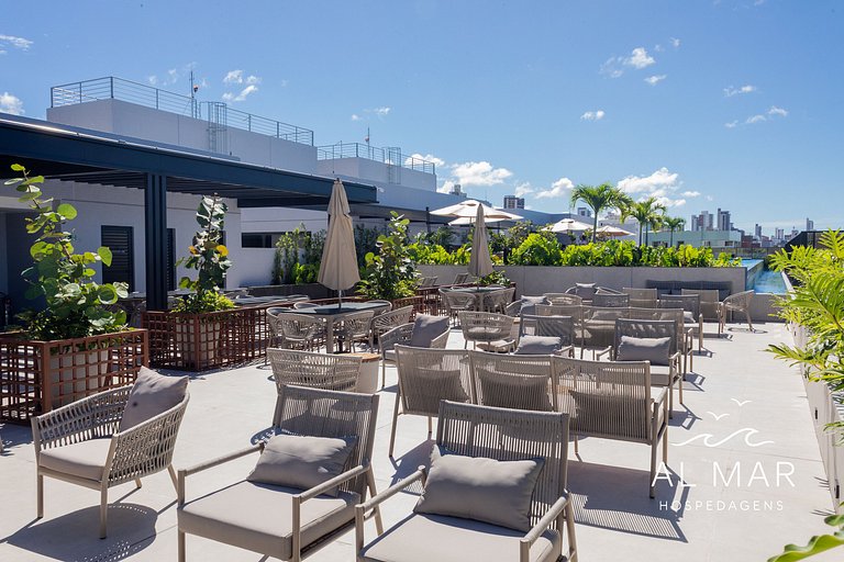 Apto Luxo com Hidro & Piscina no Rooftop #T32C
