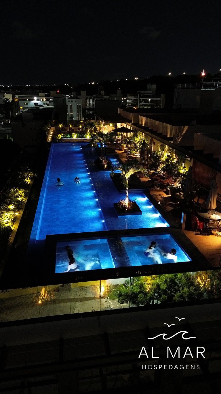 Apto Luxo com Hidro & Piscina no Rooftop #T32C