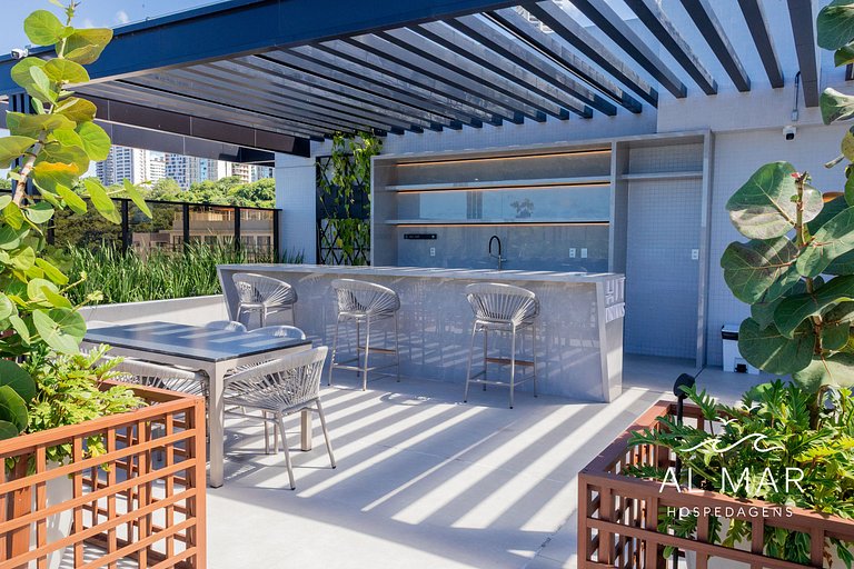 Apto Luxo com Hidro & Piscina no Rooftop #T32C