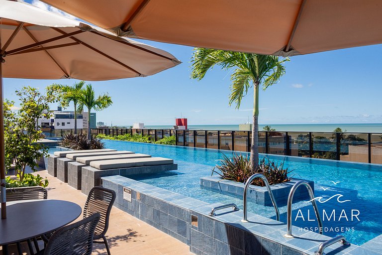 Apto Luxo com Hidro & Piscina no Rooftop #T32C