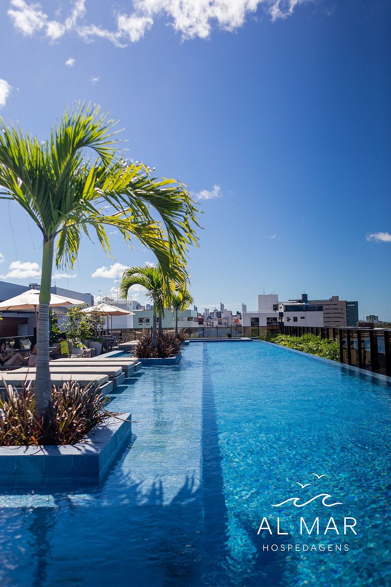 Apto Luxo com Hidro & Piscina no Rooftop #T32C