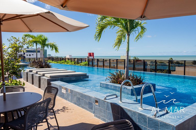 Apto Luxo com Hidro & Piscina no Rooftop #T32C