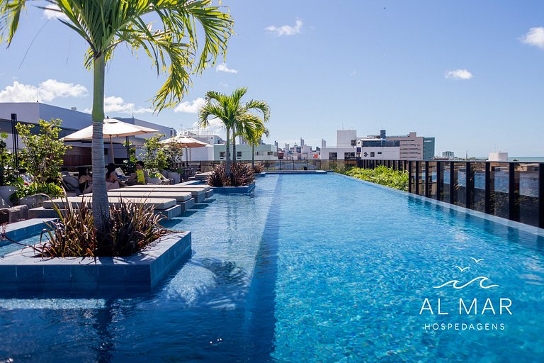 Apto Luxo com Hidro & Piscina no Rooftop #T32C