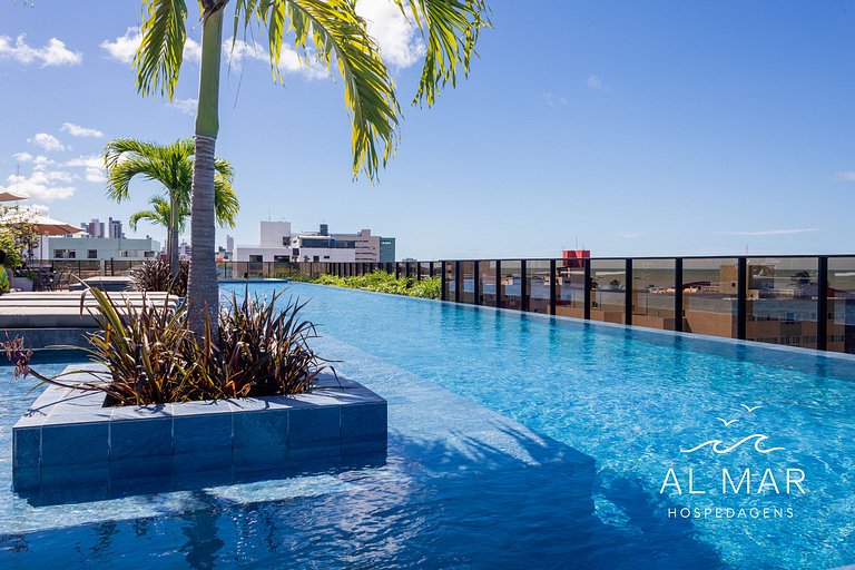 Apto Luxo com Hidro & Piscina no Rooftop #T32C