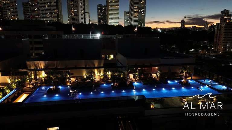 Apto Luxo com Hidro & Piscina no Rooftop #T32C