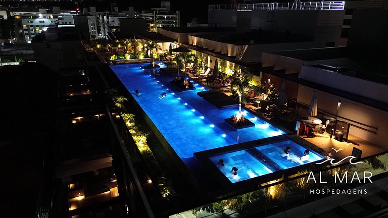 Apto Luxo com Hidro & Piscina no Rooftop #T32C