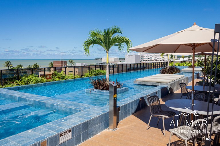 Apto Luxo com Hidro & Piscina no Rooftop #T32C