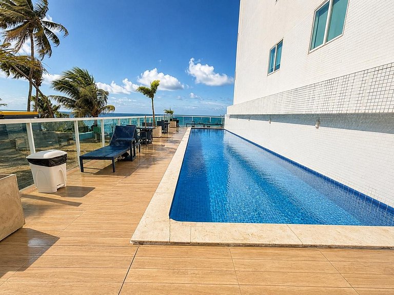 Apto 2 Quartos Pé na Areia LUXO | Flamboyant Bessa
