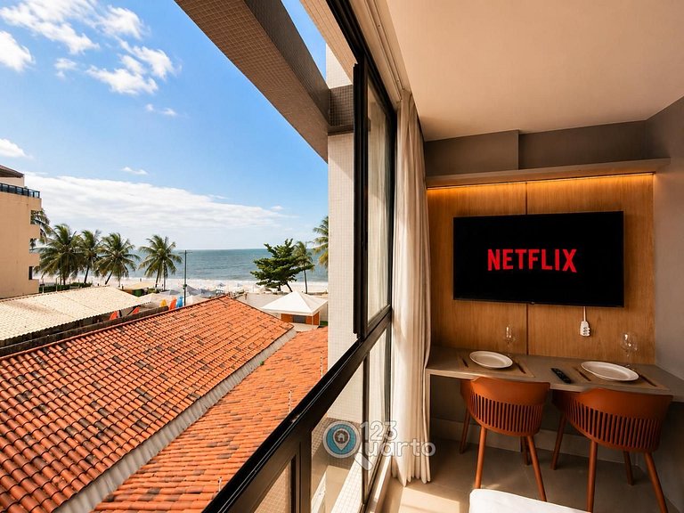 Flat Beira Mar, Lateral Com Vista Mar #GS202
