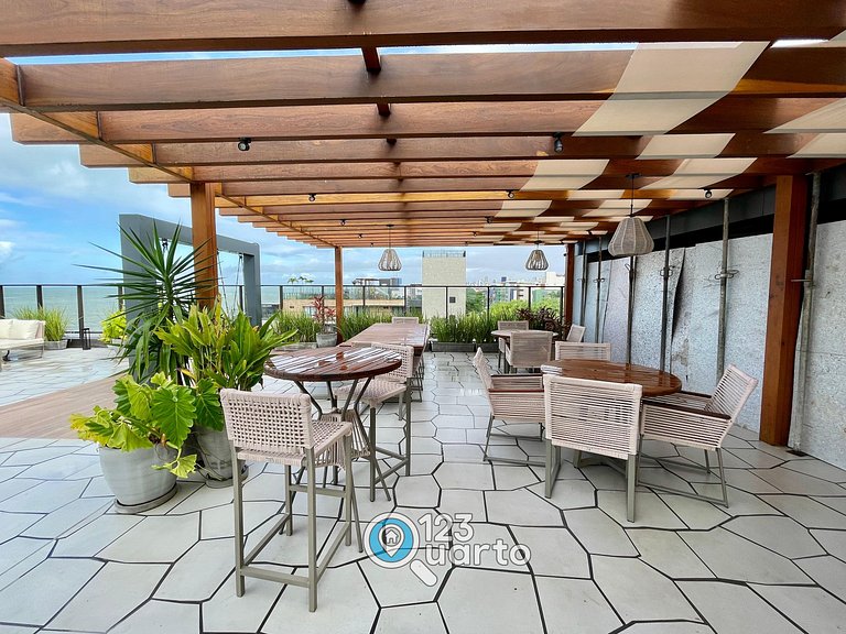 Flat Beira Mar, Lateral Com Vista Mar #GS202
