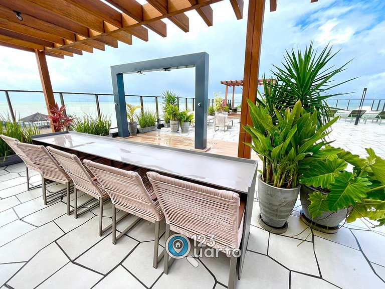 Flat Beira Mar, Lateral Com Vista Mar #GS202