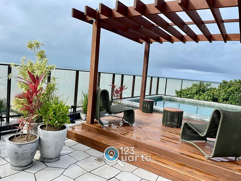 Flat Beira Mar, Lateral Com Vista Mar #GS202