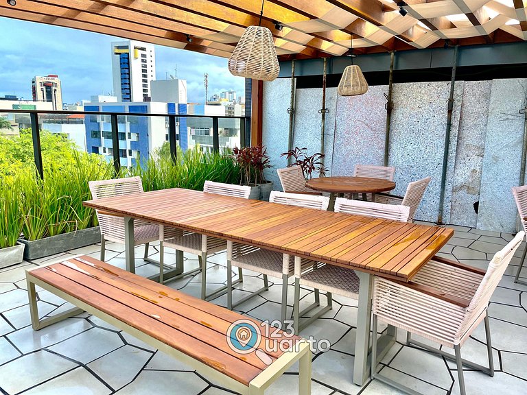 Flat Beira Mar, Lateral Com Vista Mar #GS202