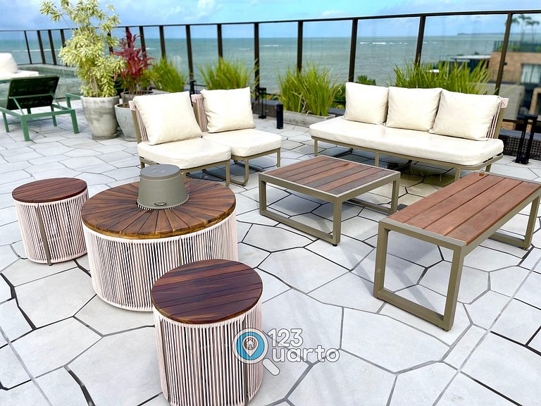 Flat Beira Mar, Lateral Com Vista Mar #GS202