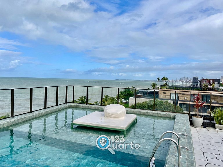 Flat Beira Mar, Lateral Com Vista Mar #GS202