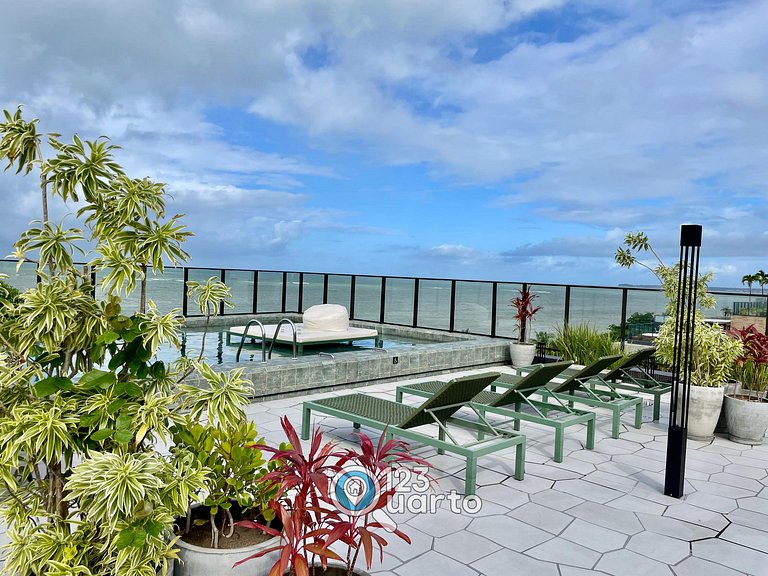 Flat Beira Mar, Lateral Com Vista Mar #GS202