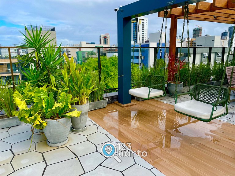 Flat Beira Mar, Lateral Com Vista Mar #GS202