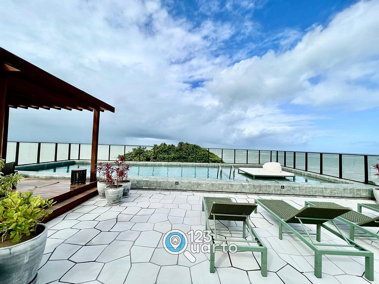 Flat Beira Mar, Lateral Com Vista Mar #GS202
