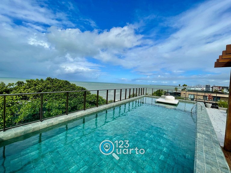 Flat Beira Mar, Lateral Com Vista Mar #GS202