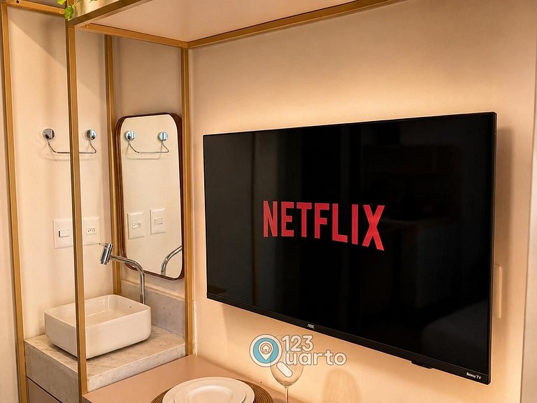Studio Confortável Com Piscina na Cobertura #RE120