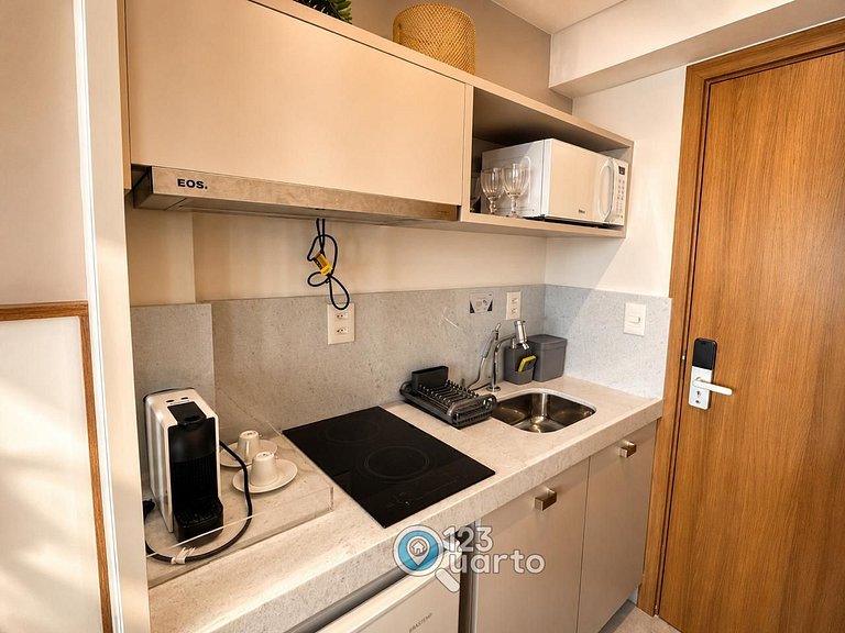 Studio Confortável Com Piscina na Cobertura #RE120